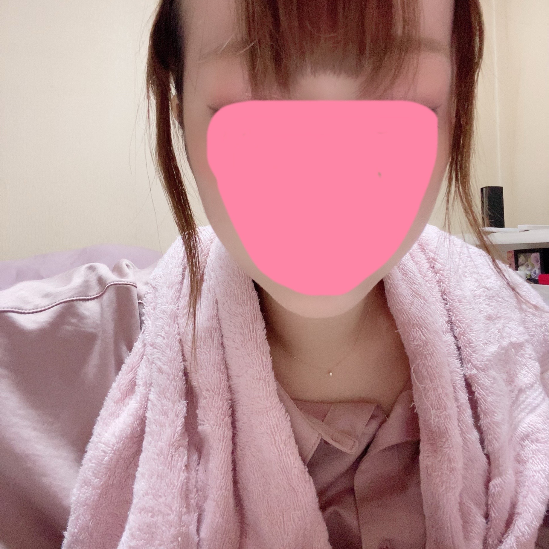 前髪中央部カット後の画像